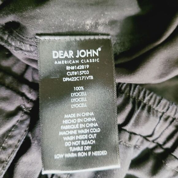 Dear John Cargo Jogger Pant XS Black Chambray Pockets Casual Lightweight Pull-On - Picture 8 of 12
